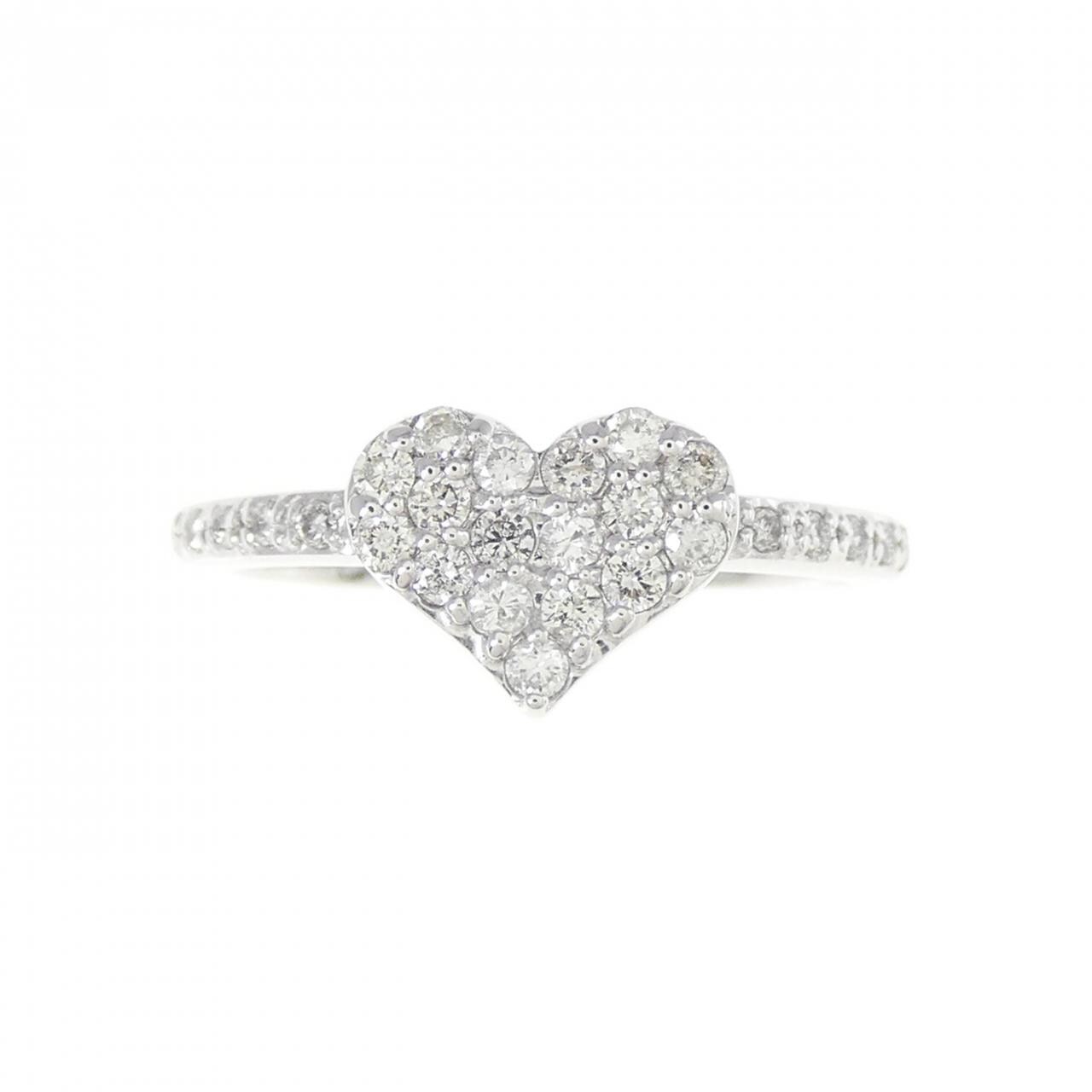 K18WG heart Diamond ring 0.25CT