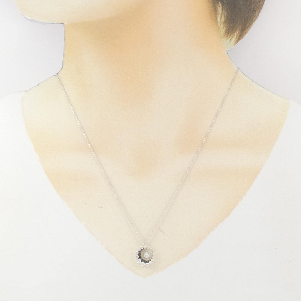 K18WG/K18BG ダイヤモンド ネックレス 0.04CT