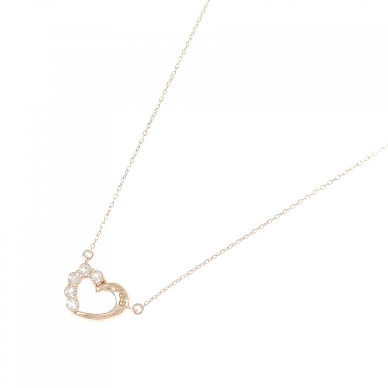 K10PG ハート ホワイトトパーズ ネックレス