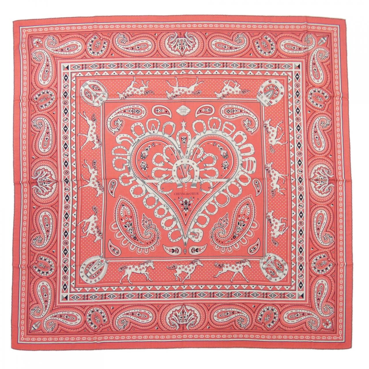 エルメス HERMES CHEVAL DE COEUR BANDANA H244259S カレジェアン140 ショール