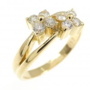 K18YG花朵钻石戒指0.32CT