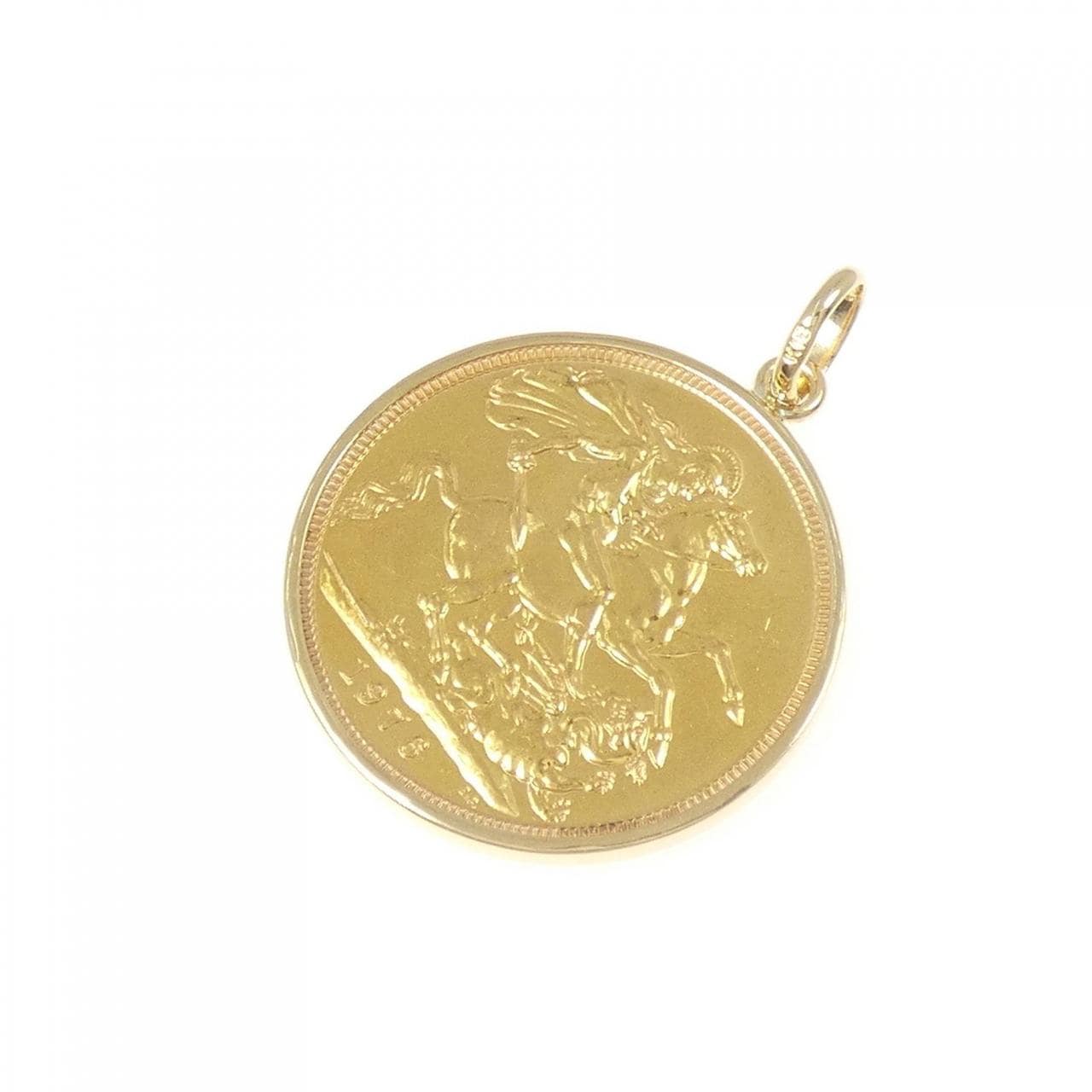 K18YG(枠) コイン ペンダント