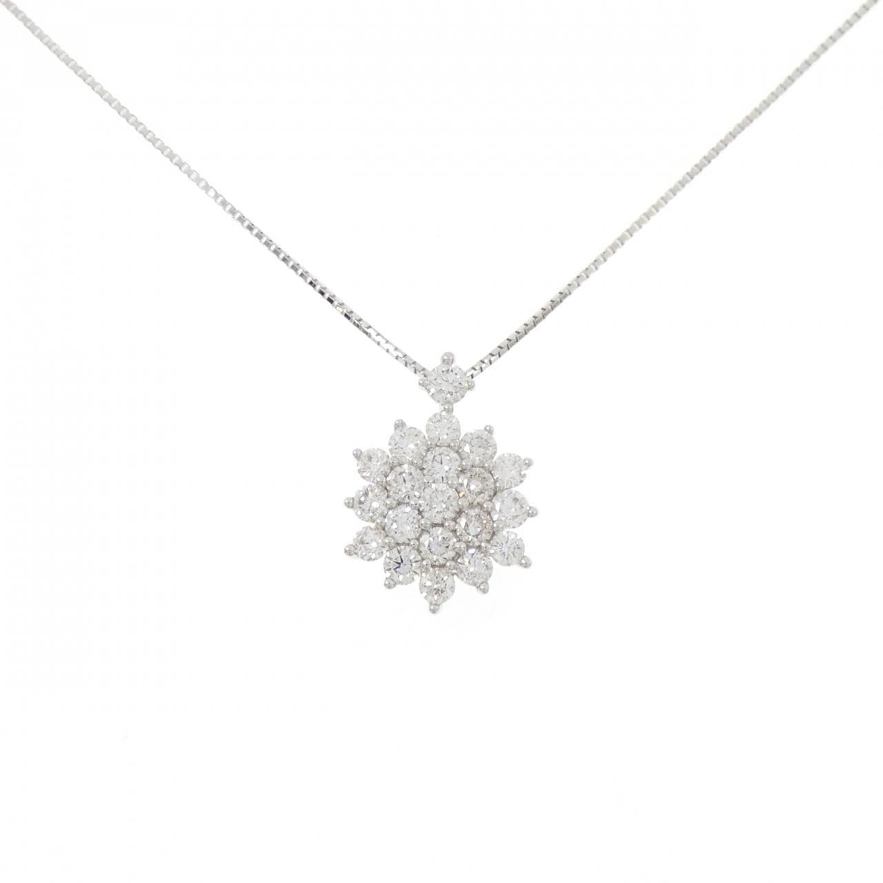 K18WG ダイヤモンド ネックレス 0.92CT