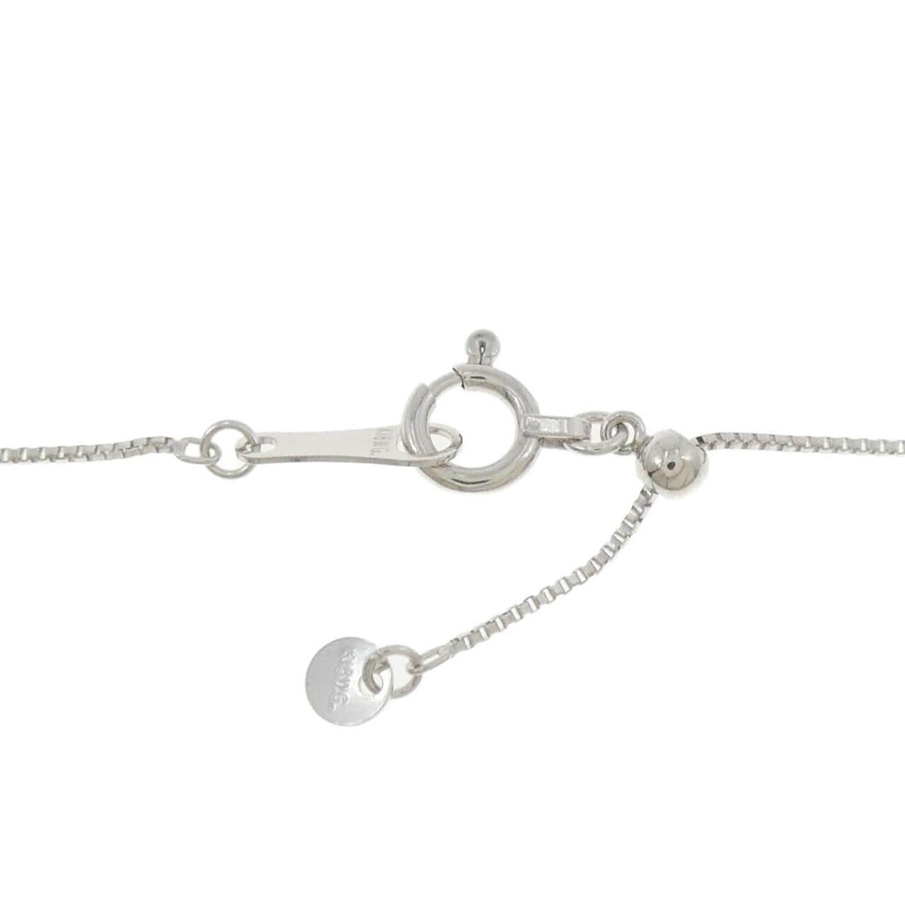 K18WG フラワー ダイヤモンド ネックレス 0.30CT