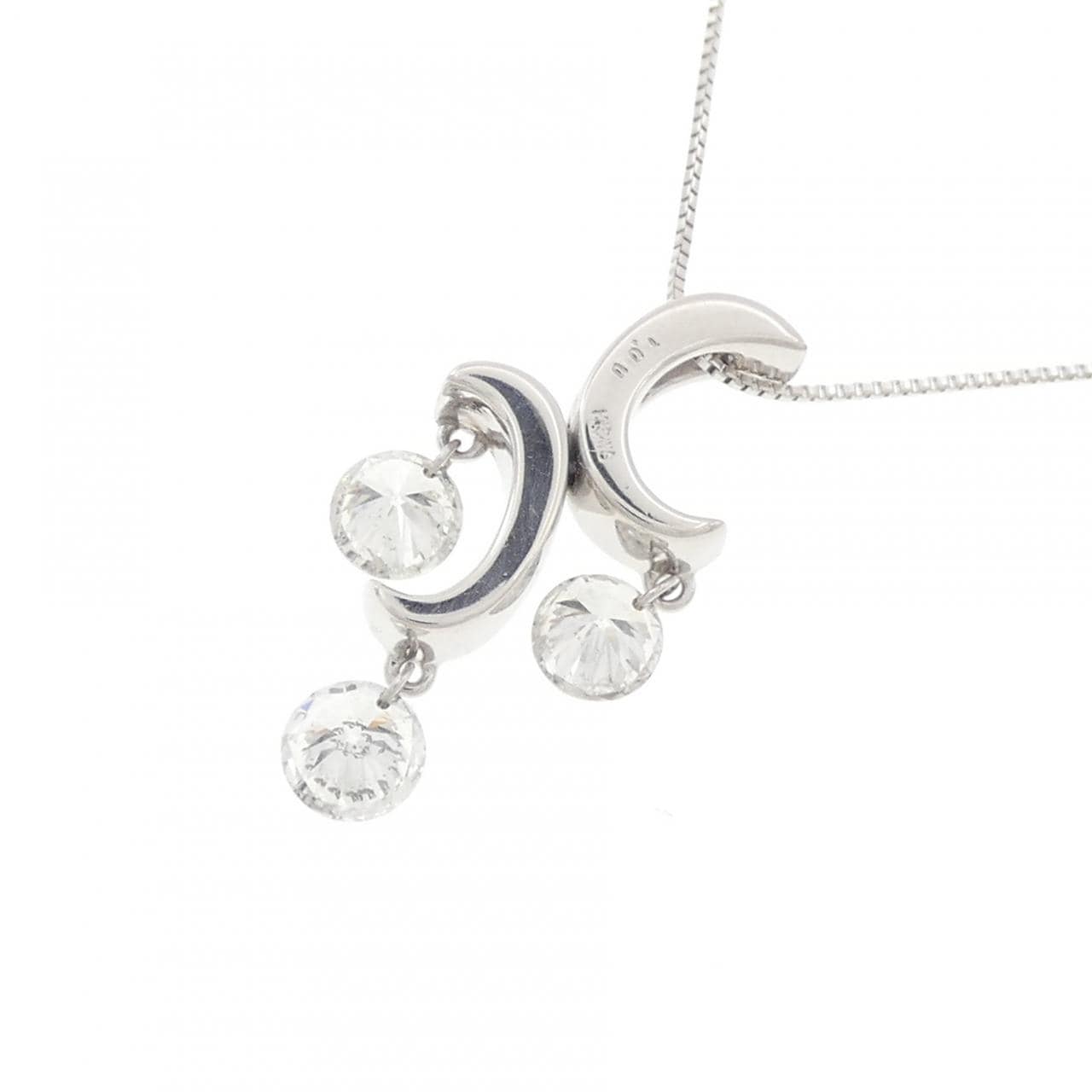 K18WG ダイヤモンド ネックレス 1.00CT