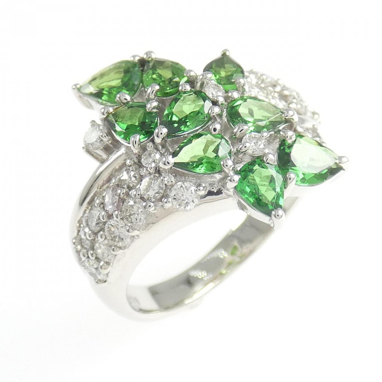 PT900 グリーンガーネット リング 1.52CT