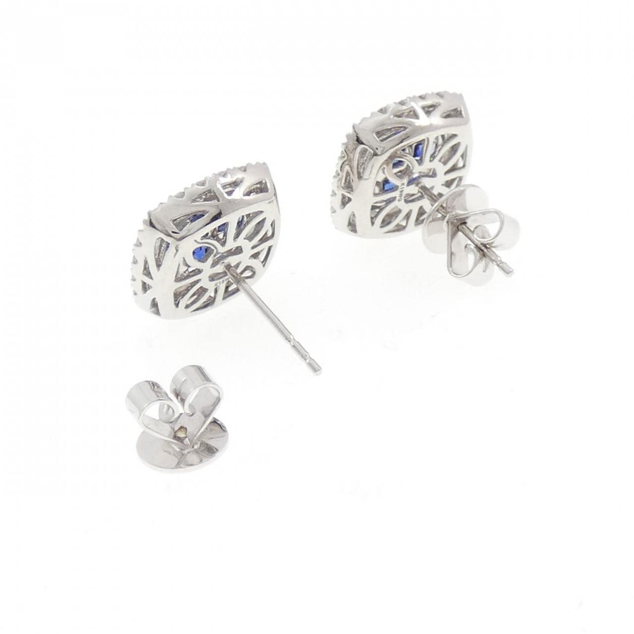 K18WG/750WG クロス サファイヤ ピアス 1.94CT