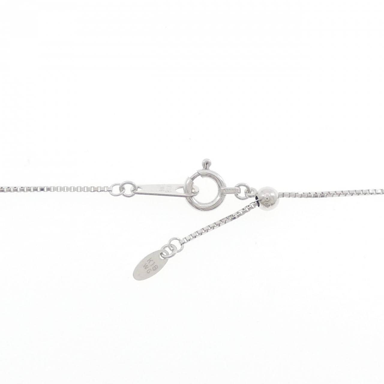 K18WG スリーストーン ダイヤモンド ネックレス 1.00CT