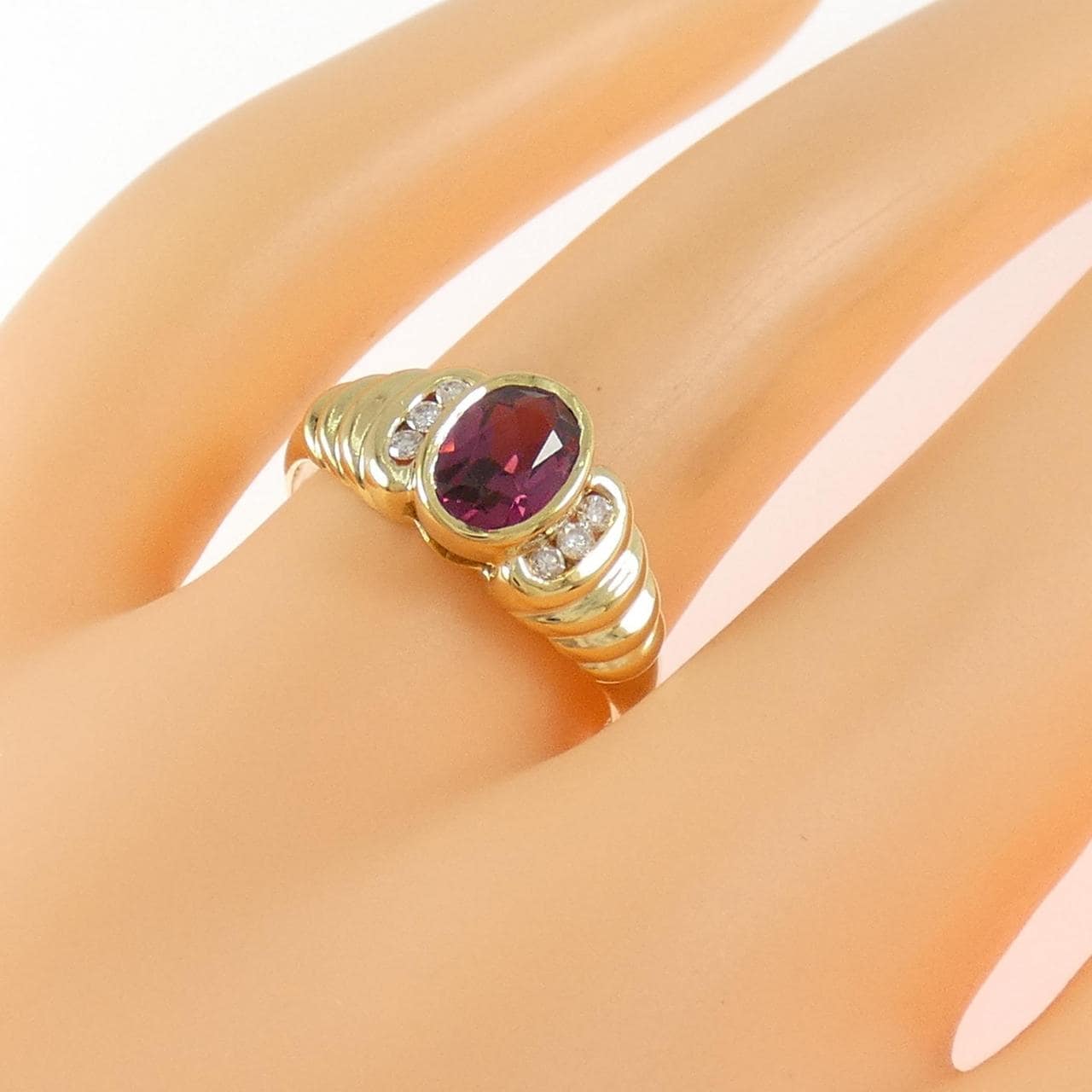 K18YG ガーネット リング