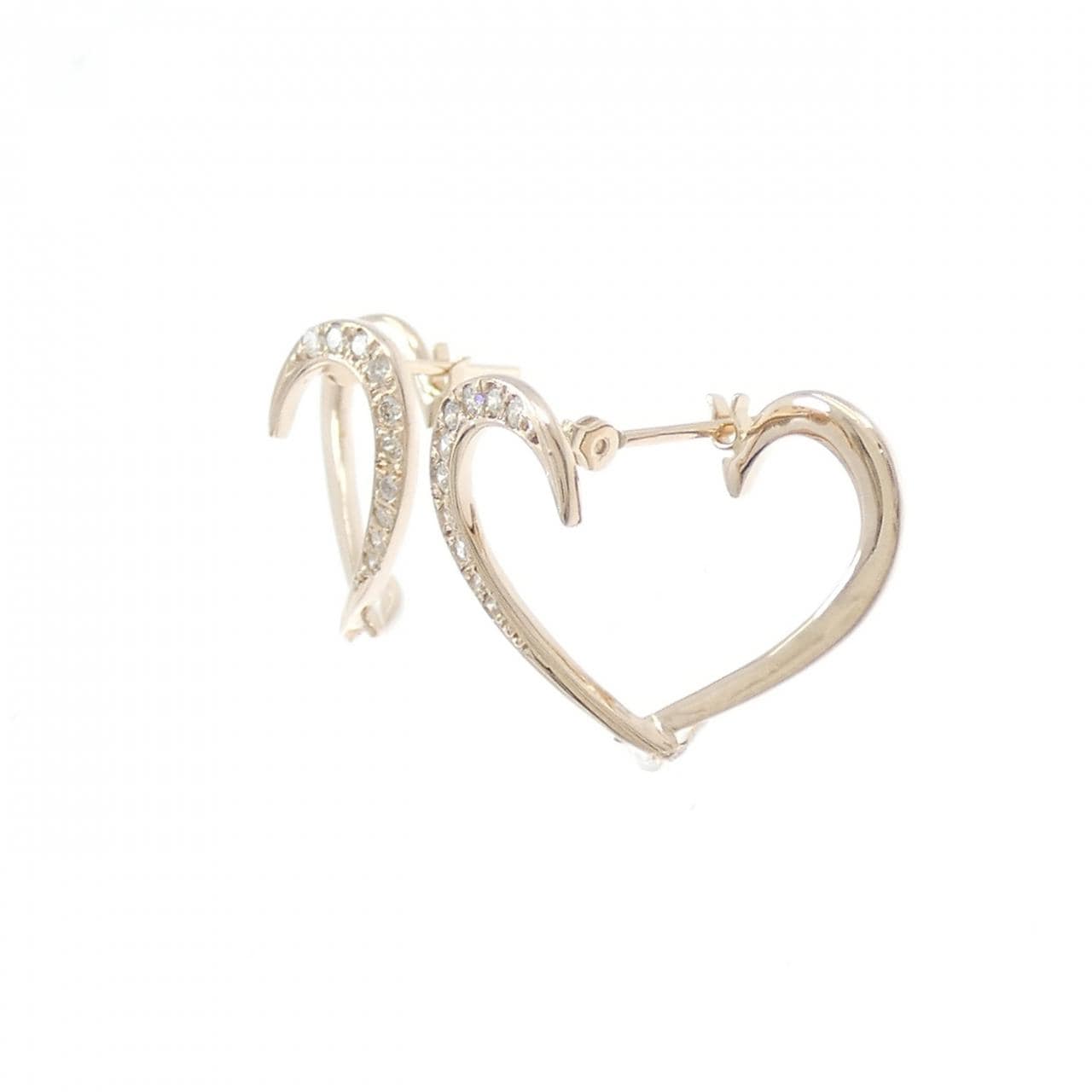 サマンサティアラ ハート ダイヤモンド ピアス 0.16CT