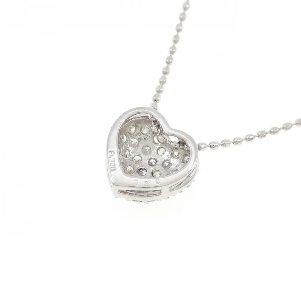 PT900/PT850 ハート ダイヤモンド ネックレス 0.30CT