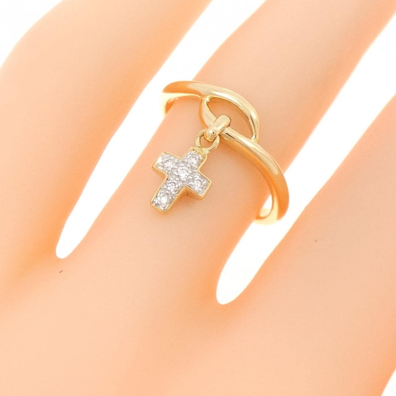 750YG/750WG クロス ダイヤモンド リング 0.05CT