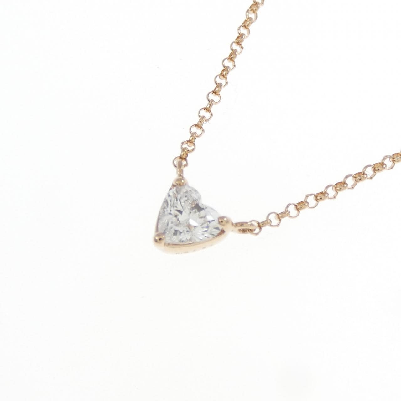 K18PG ハート ダイヤモンド ネックレス 0.31CT