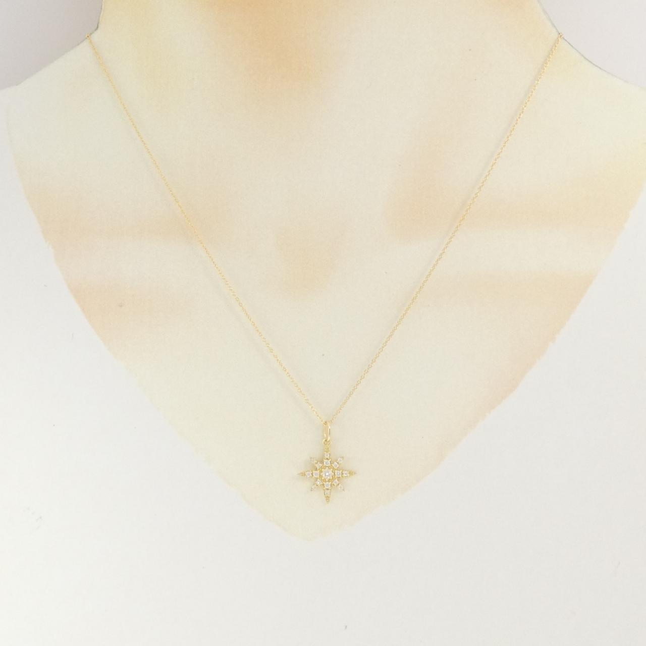 K18YG スター ダイヤモンド ネックレス 0.19CT
