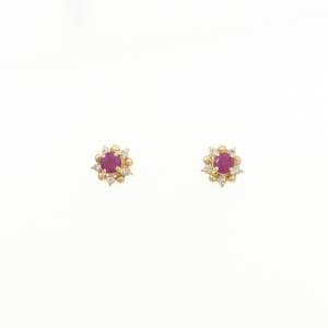 K18YG ルビー ピアス