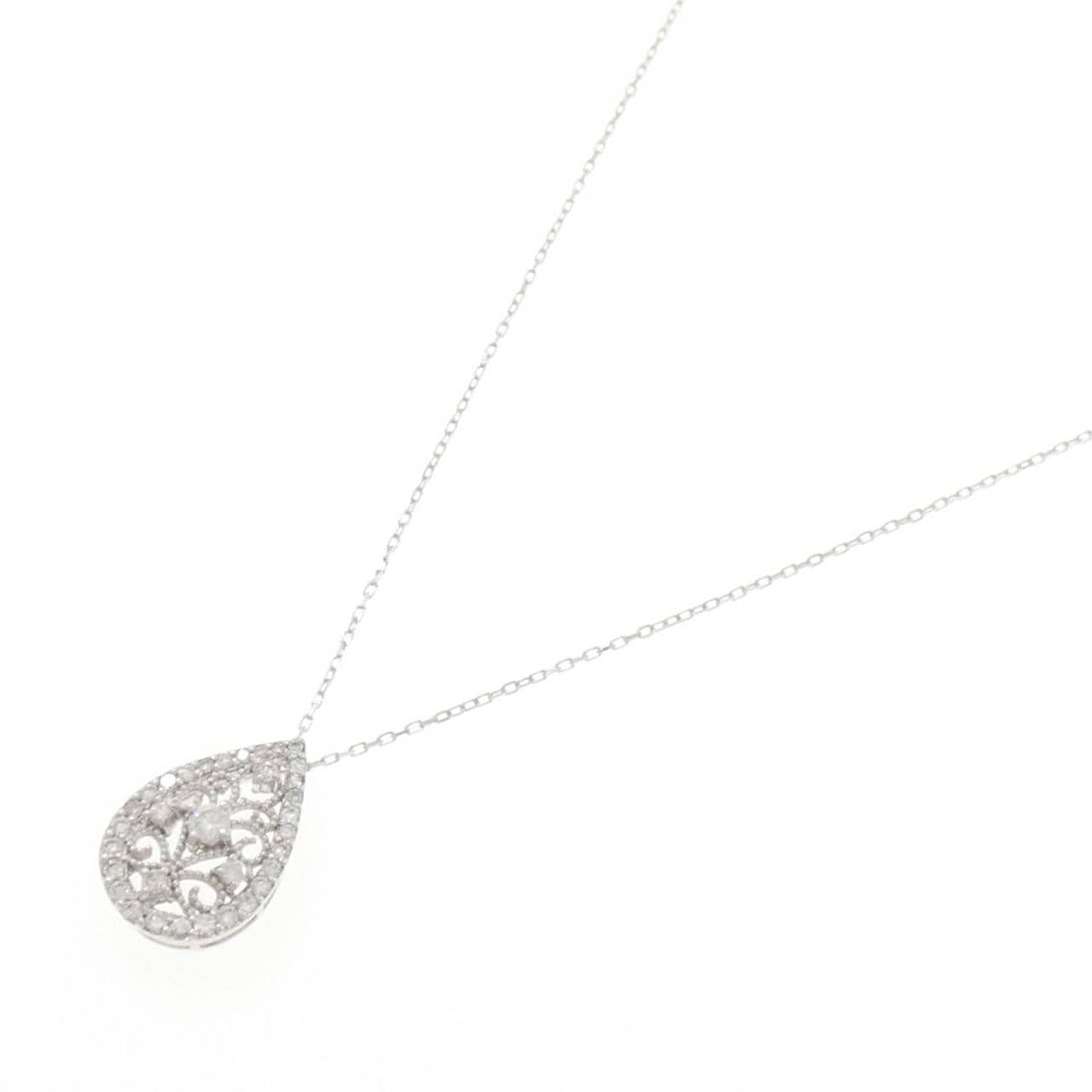 K18WG ダイヤモンド ネックレス 0.35CT