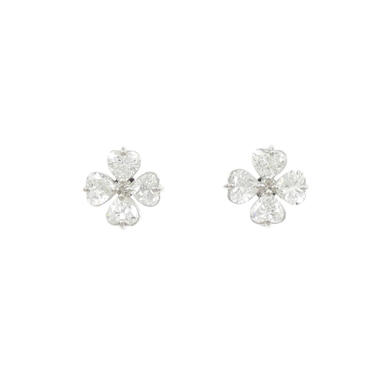 PT900 ダイヤモンド ピアス 0.531CT 0.531CT F VVS1-VS1 ハートシェイプ