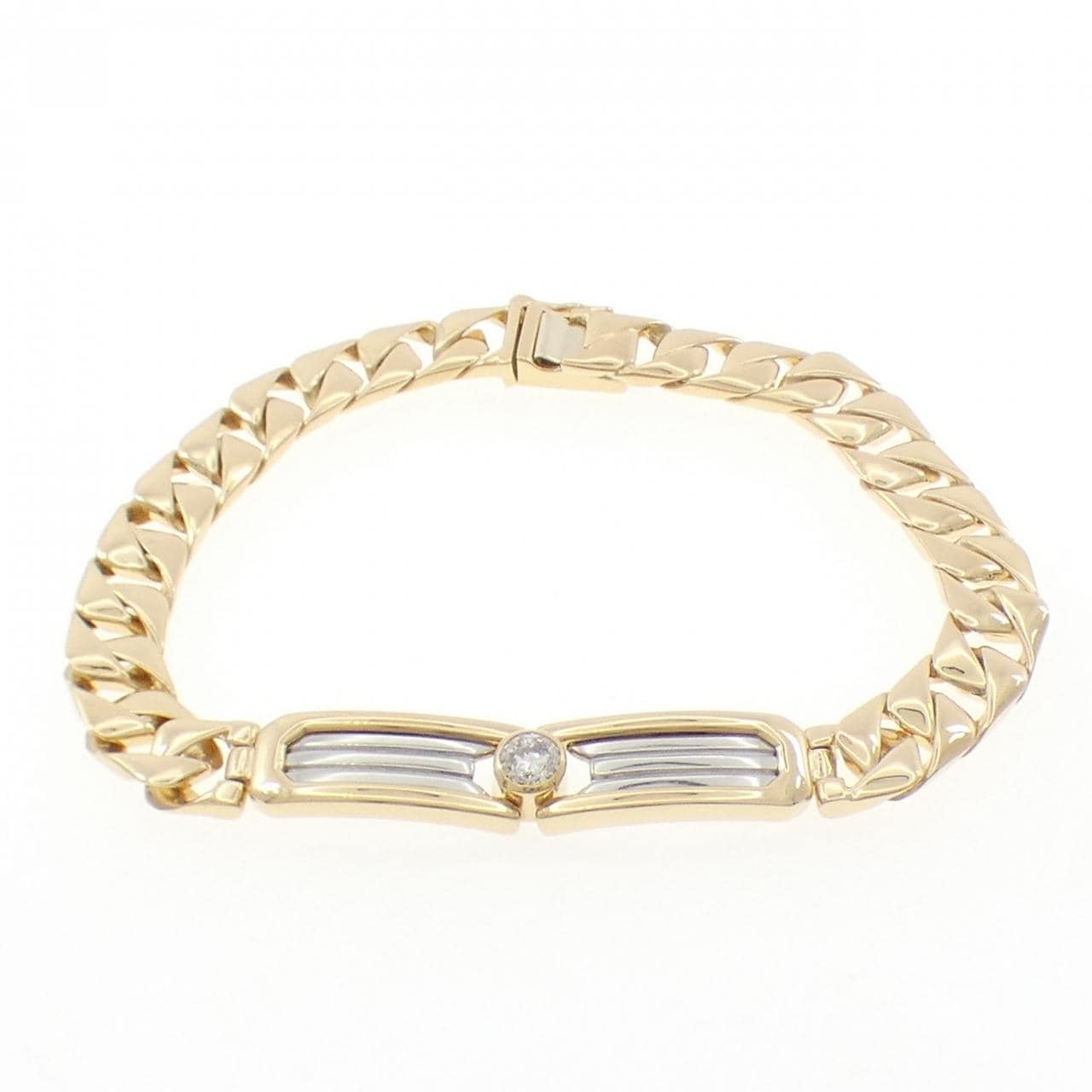 K18YG/PT850 ダイヤモンド ブレスレット 0.38CT