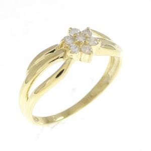 K18YG フラワー ダイヤモンド リング 0.10CT