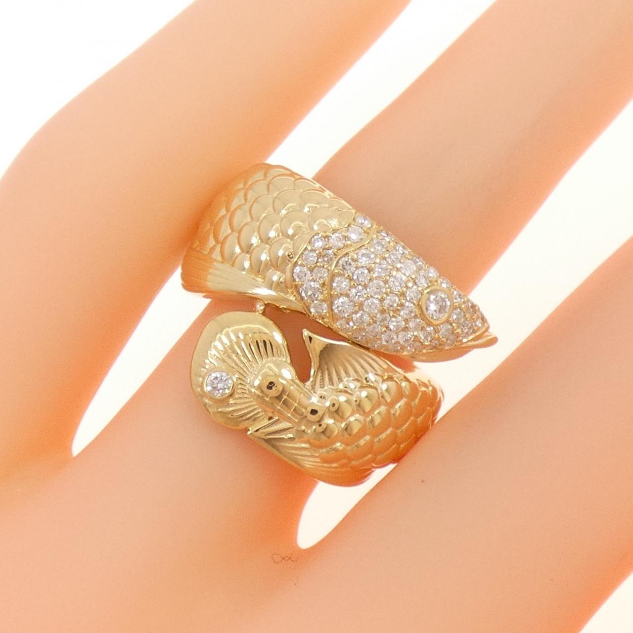 K18YG 密镶钻石戒指 0.35CT