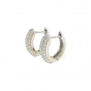 K18WG パヴェ ダイヤモンド フープ ピアス 0.50CT