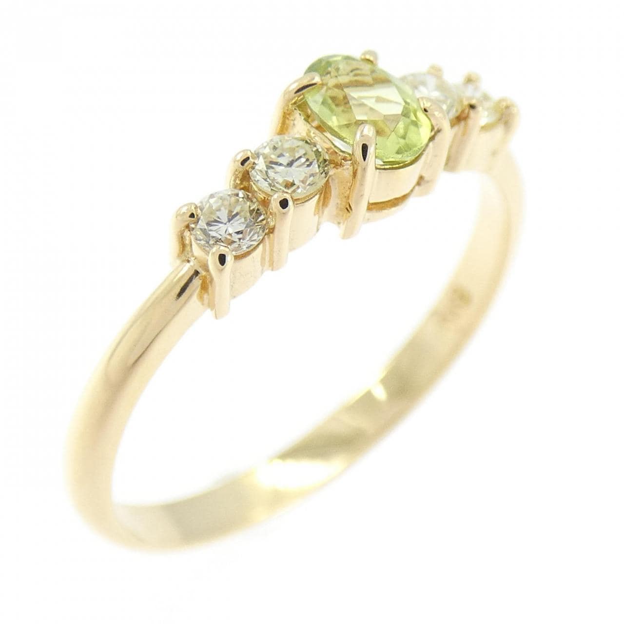 K18YG ペリドット リング 0.19CT
