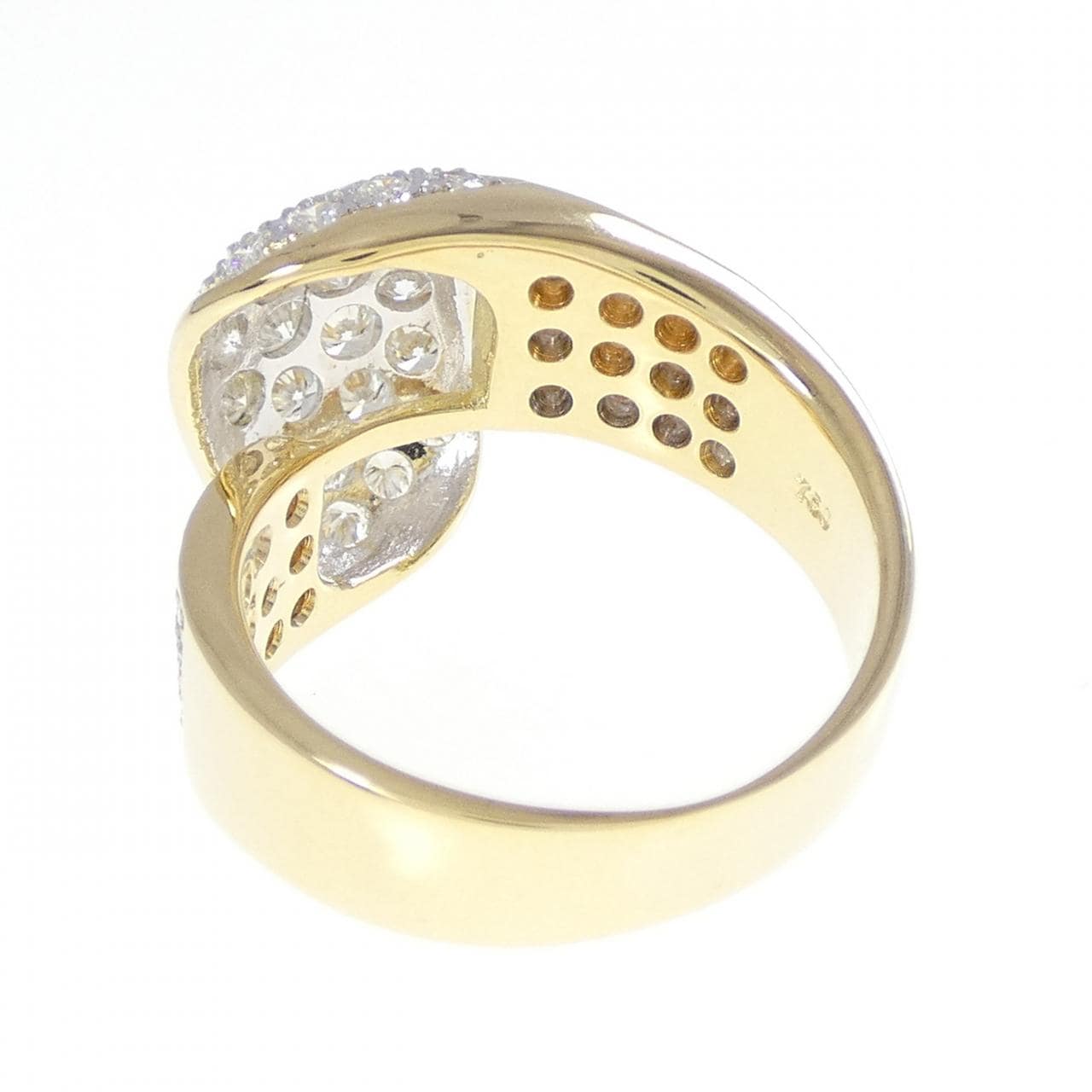 750YG/750WG 密镶钻石戒指，1.42克拉