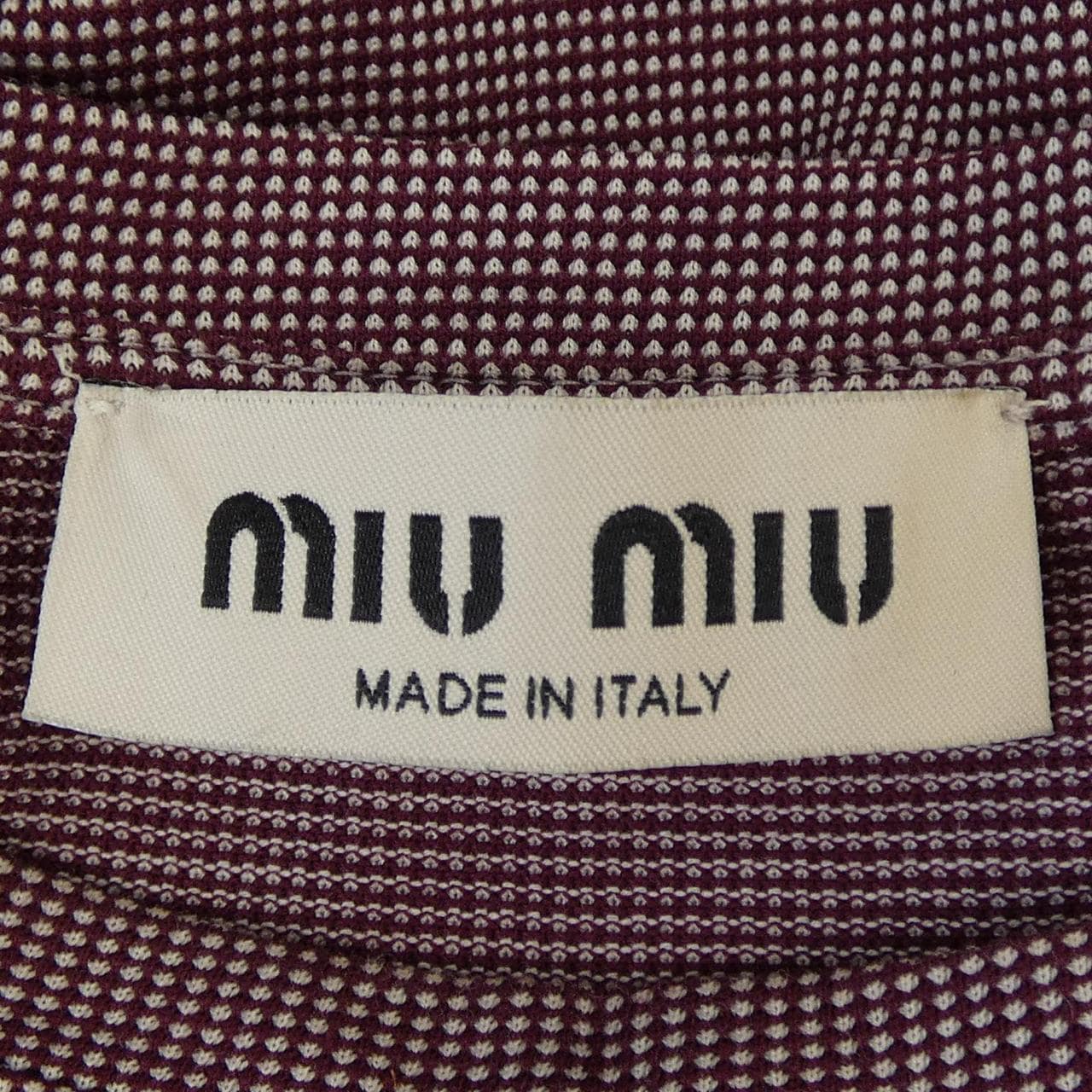 ミュウミュウ MIU MIU ジャガードジャージーTシャツ MJLA47 SOOO 19J4 トップス