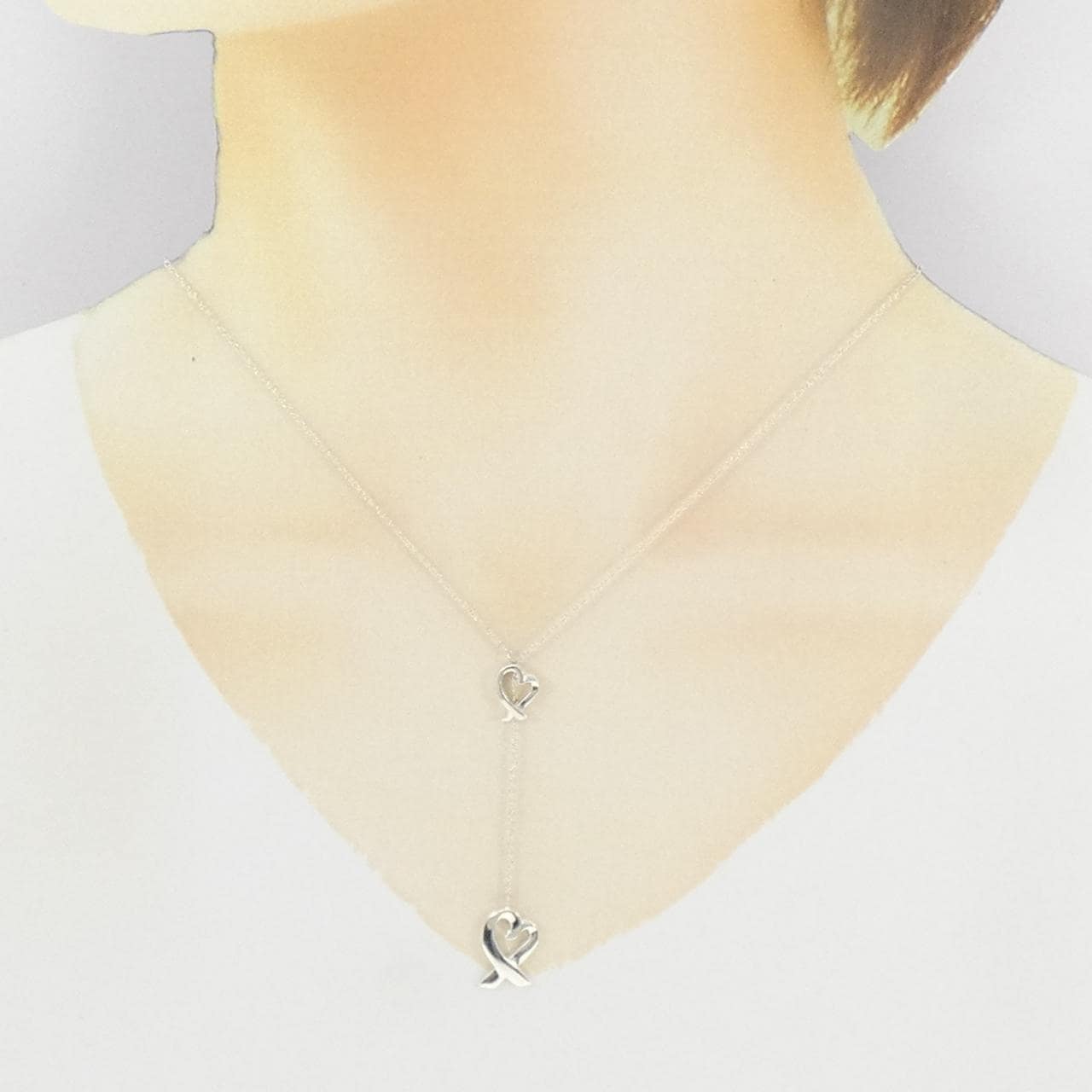 ティファニー ラビングハート ラリアット ネックレス