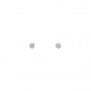 K14WG ソリティア キュービック ピアス