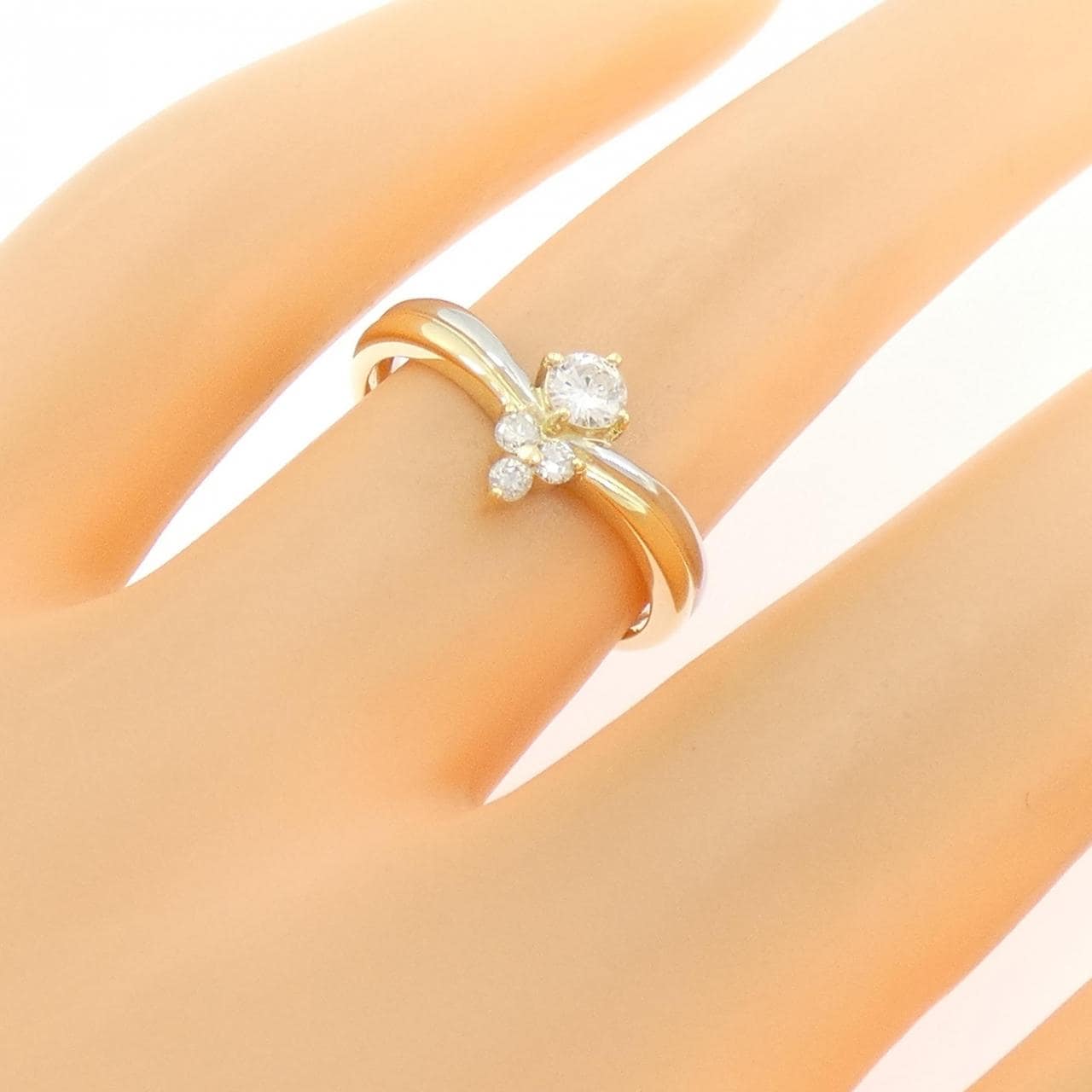 K18YG/PT900 ダイヤモンド リング 0.20CT