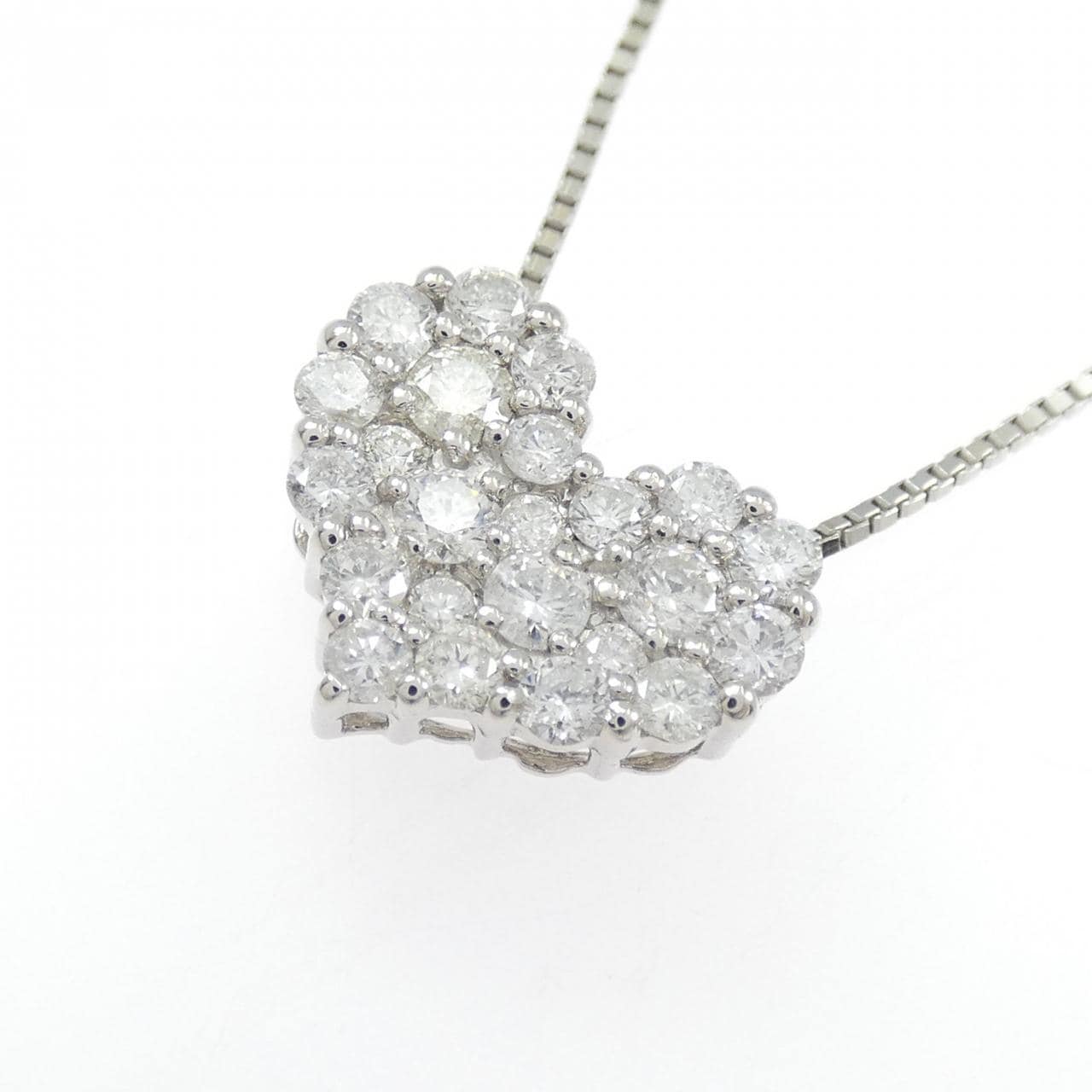 PT900/PT850 ハート ダイヤモンド ネックレス 1.00CT