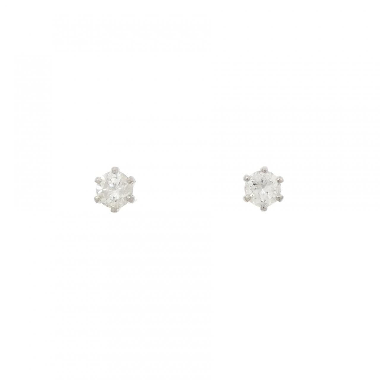 PT900 ソリティア ダイヤモンド ピアス 0.2CT