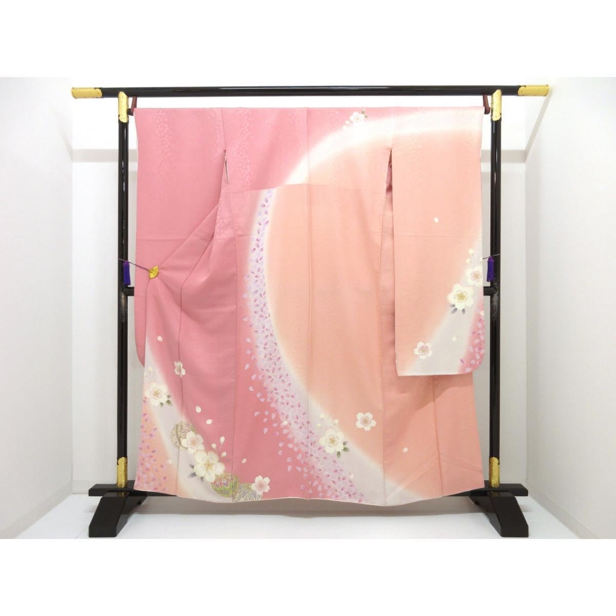 振袖　友禅金彩加工　刺繍入りボカシ染　身丈Ｓ寸