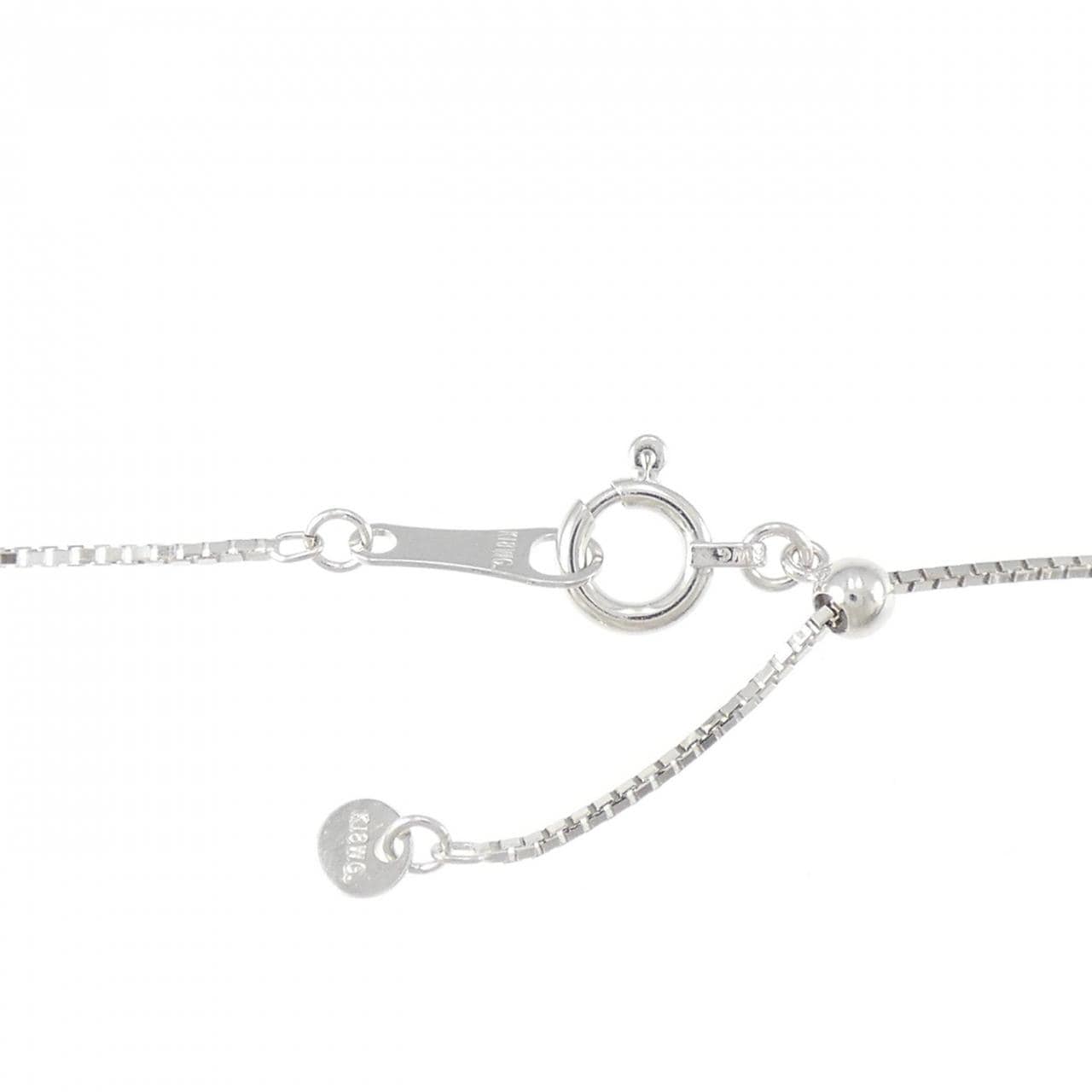 K18WG フラワー ダイヤモンド ネックレス 0.33CT