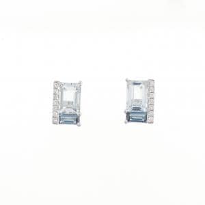 K18WG ブルートパーズ ピアス 1.70CT