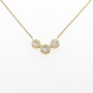 K18YG スリーストーン ダイヤモンド ネックレス 1.87CT