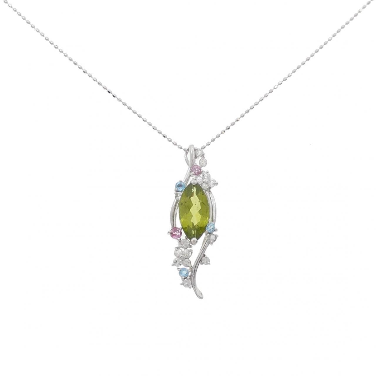K18WG ペリドット ネックレス 1.68CT