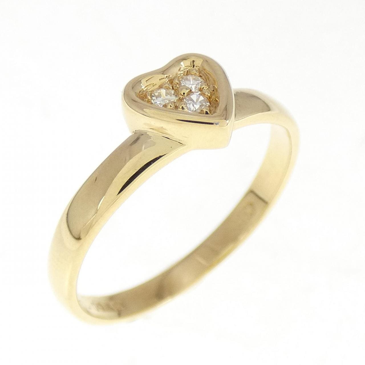 K18YG heart Diamond ring