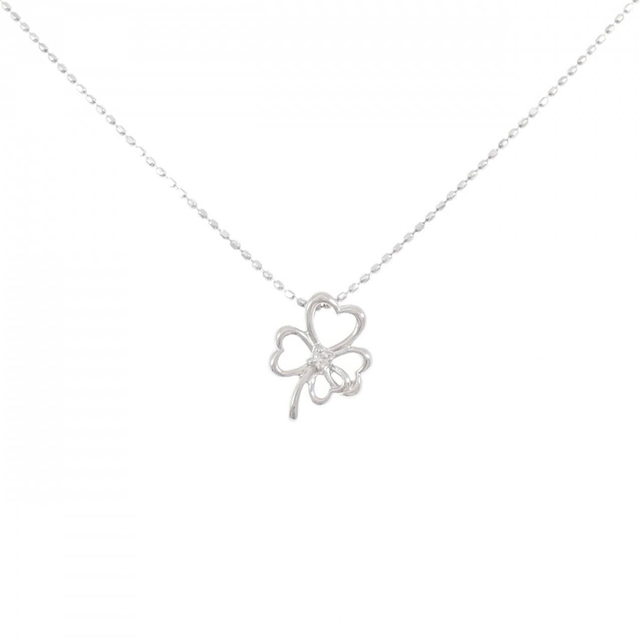 PT900/PT850 クローバー ダイヤモンド ネックレス 0.01CT