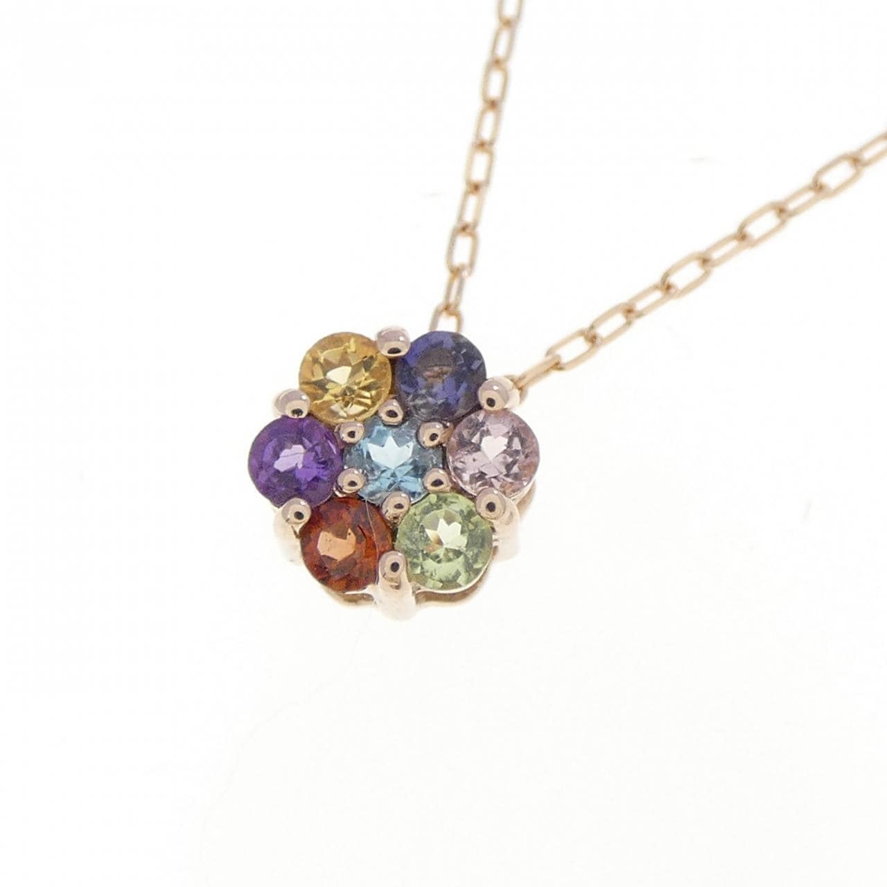 K10PG カラーストーン ネックレス