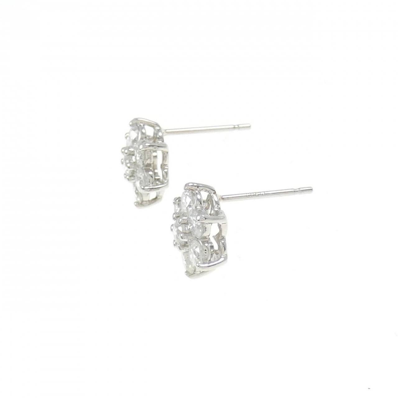 PT フラワー ダイヤモンド ピアス 1.00CT