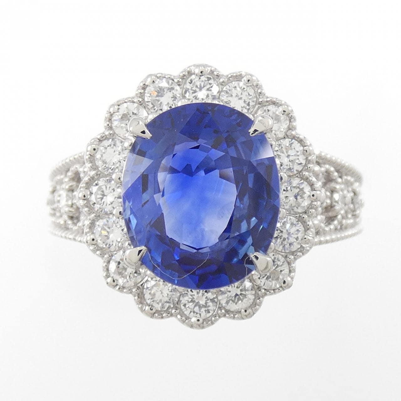 PT900藍寶石戒指3.444CT