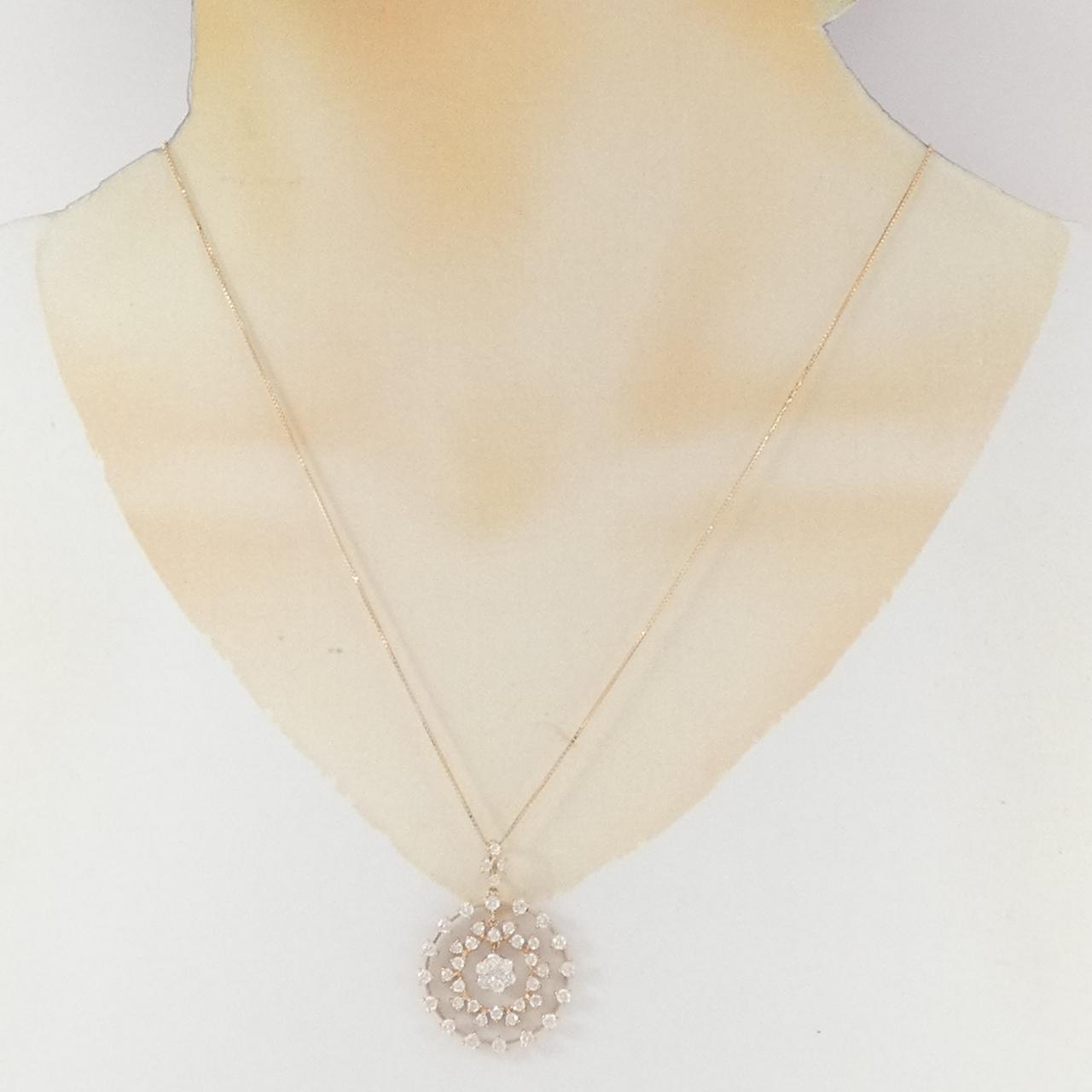 K18PG ダイヤモンド ネックレス 1.35CT
