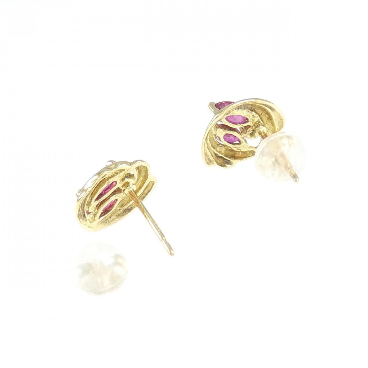 K18YG ルビー ピアス