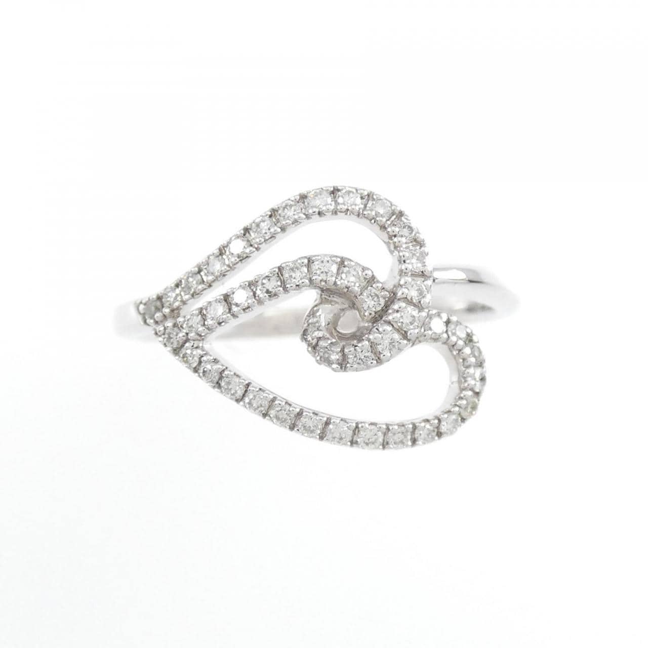 K18WG heart Diamond ring 0.25CT