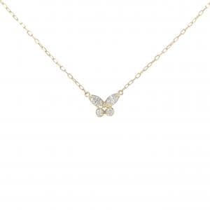 K18YG バタフライ ダイヤモンド ネックレス 0.20CT