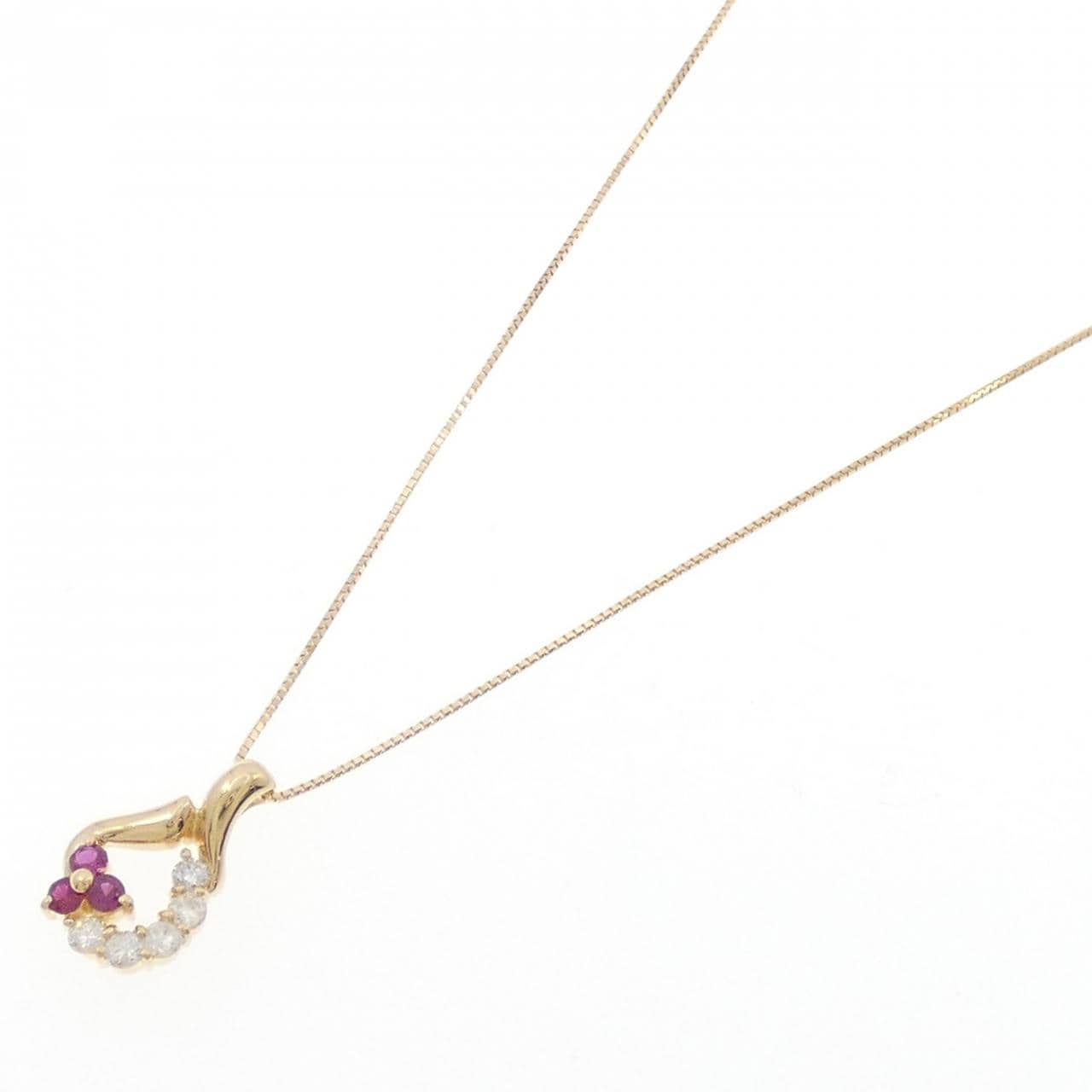K18YG ルビー ネックレス 0.235CT