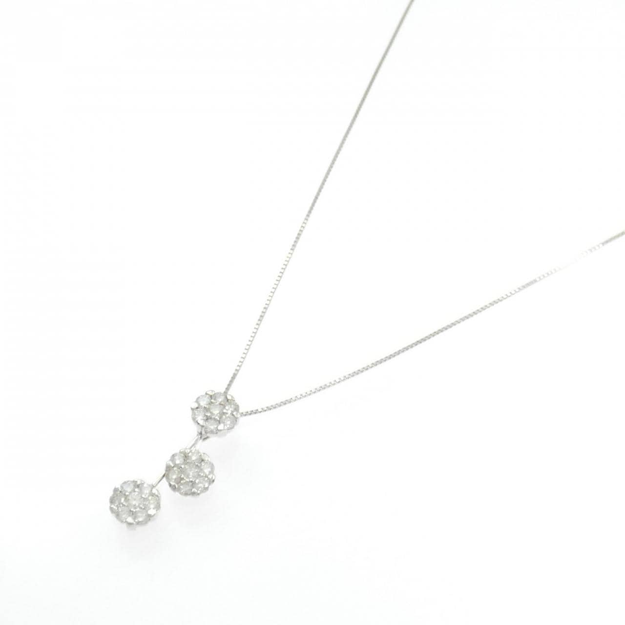 K18WG ダイヤモンド ネックレス 1.01CT