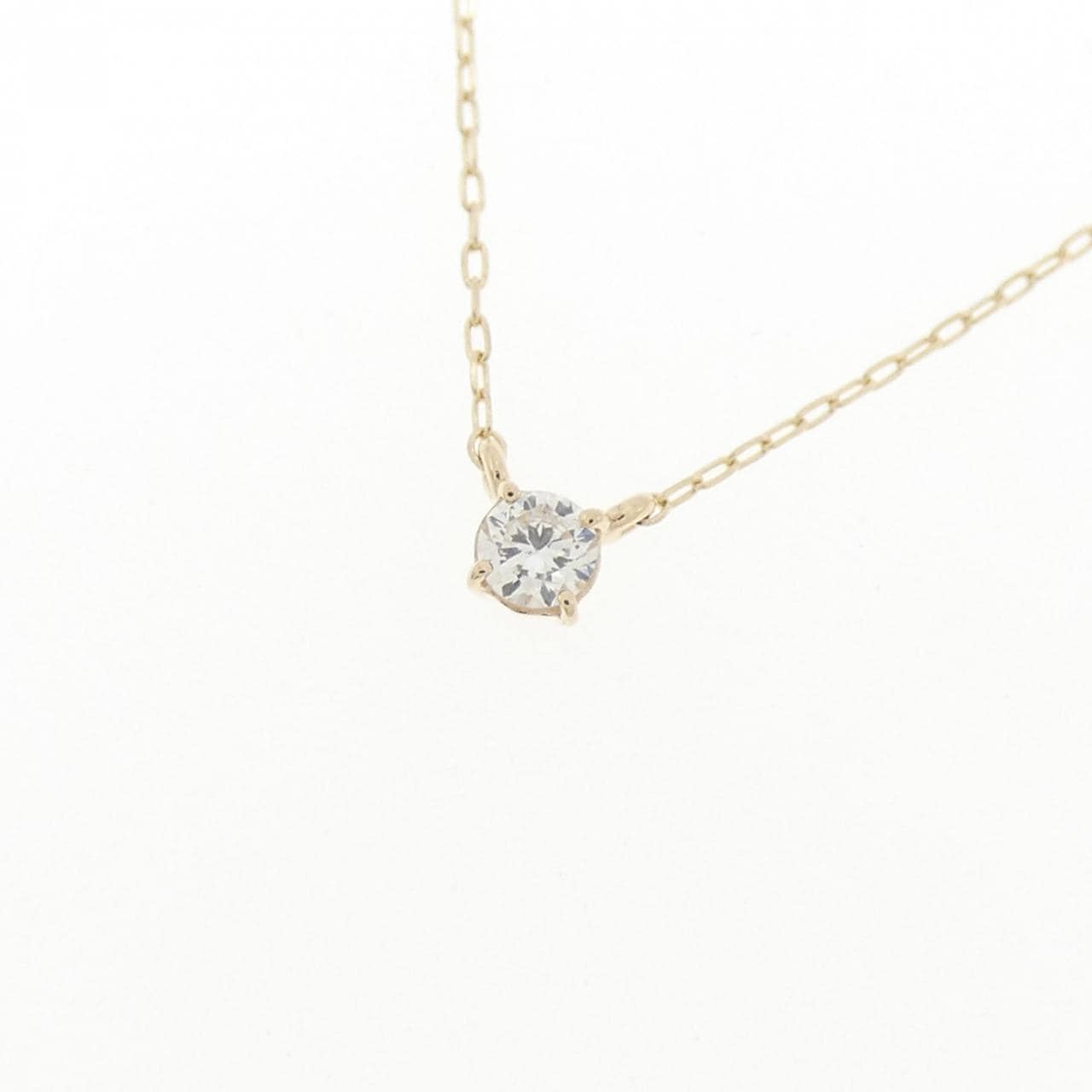 K10YG ソリティア ダイヤモンド ネックレス 0.04CT